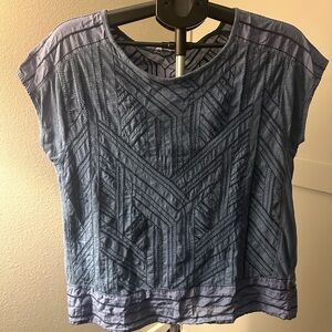 Caslon Blue Embroidered Cap Sleeve Top